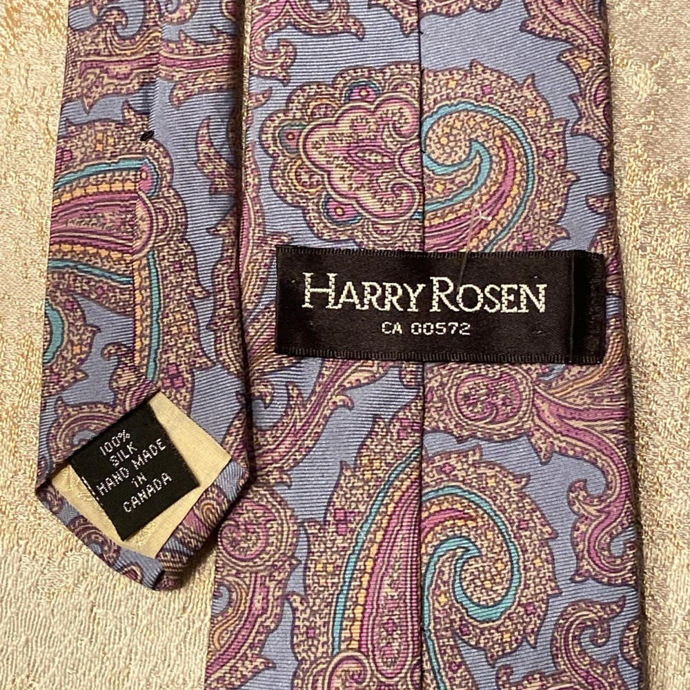 Harry Rosen silk tie. Paisley